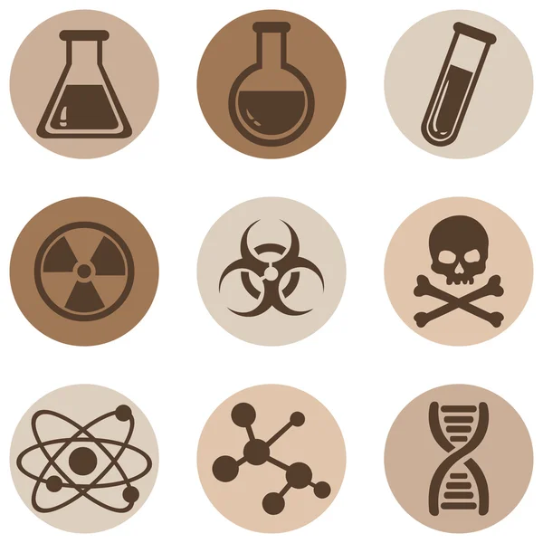Icone di chimica — Vettoriale Stock