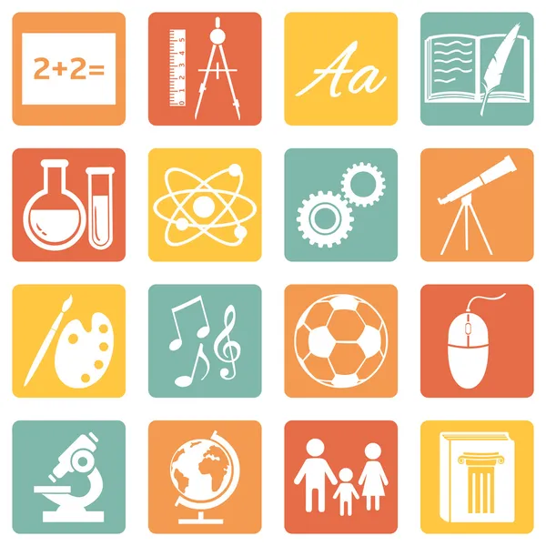 School Subjects Icons — Stock Vector