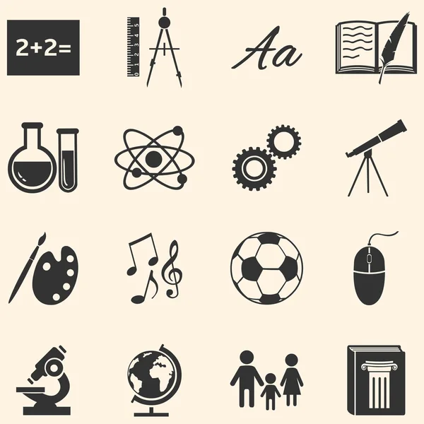 School Subjects Icons — Stock Vector