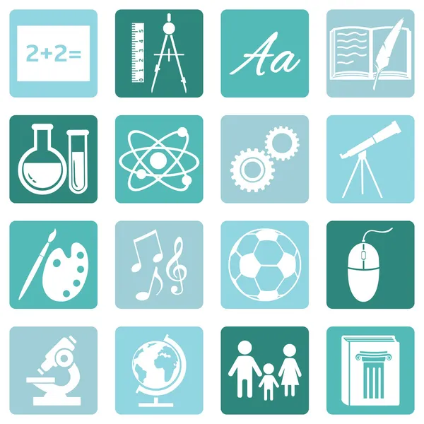 School Subjects Icons — Stock Vector