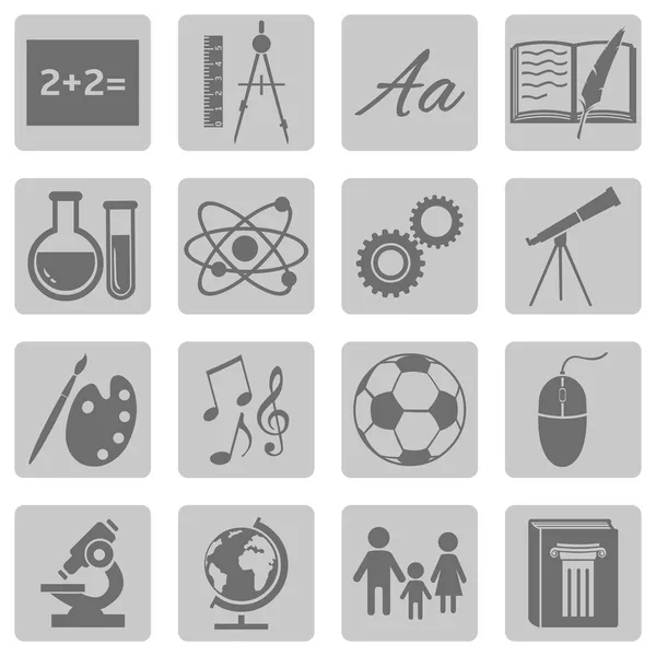 School Subjects Icons — Stock Vector