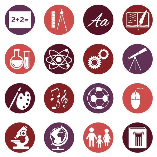 School Subjects Icons — Stock Vector