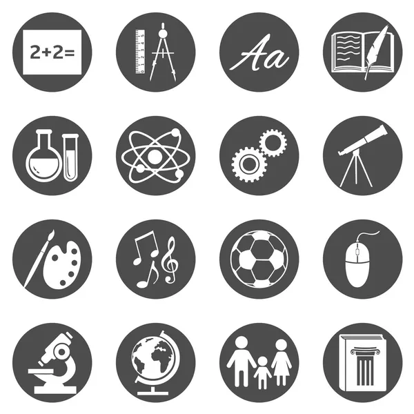 Ikony předmětu školy — Stockový vektor