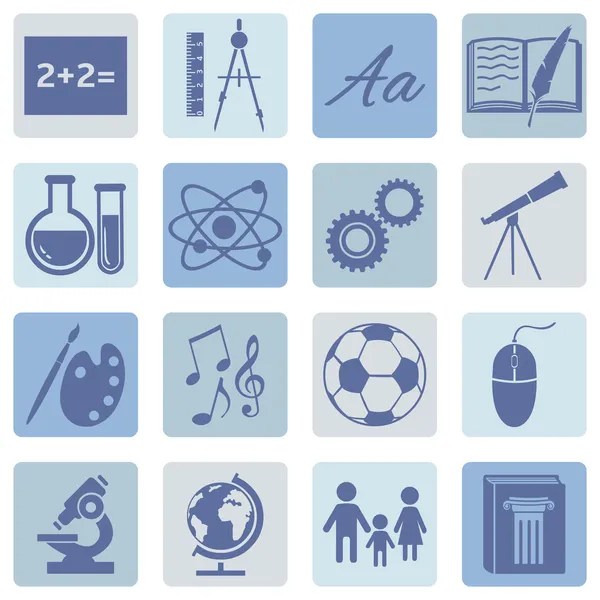 School Subjects Icons — Stock Vector