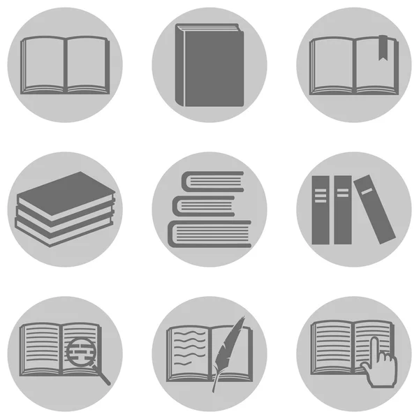 Böcker ikoner — Stock vektor