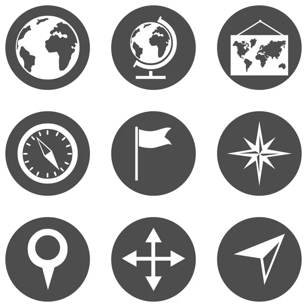 Geografie ikony — Stockový vektor