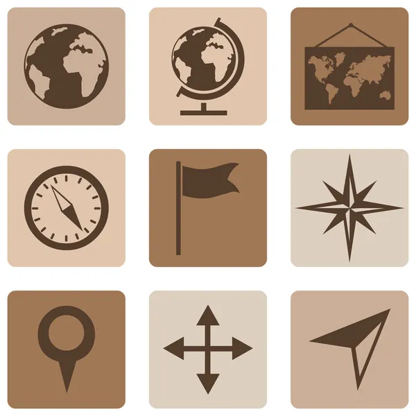 Geography icons — Stock Vector