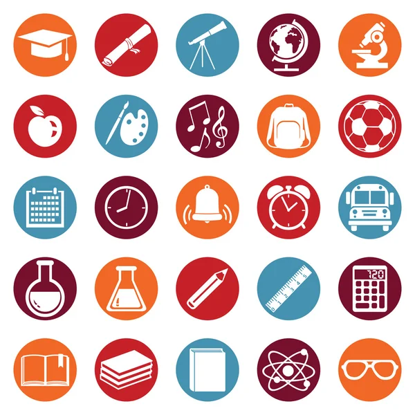 School Icons — Stock Vector