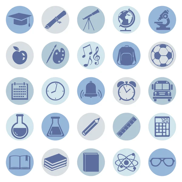 School Icons — Stock Vector