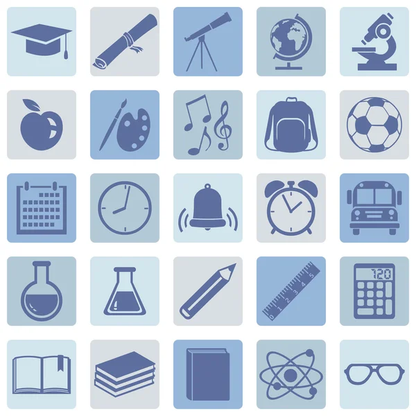 School Icons — Stock Vector