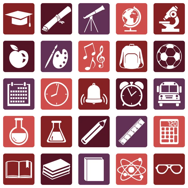 School Icons. — Stock Vector