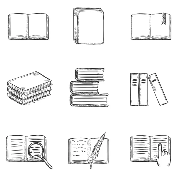 Sketch Books Iconos — Vector de stock