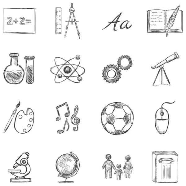 Ikony předmětu školy — Stockový vektor