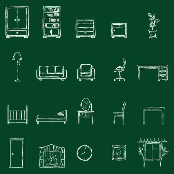 Furniture Icons — Stock Vector