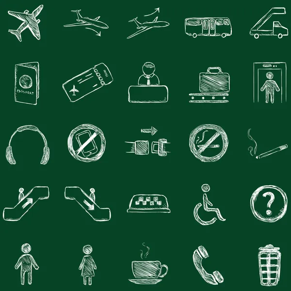 Iconos del aeropuerto — Vector de stock