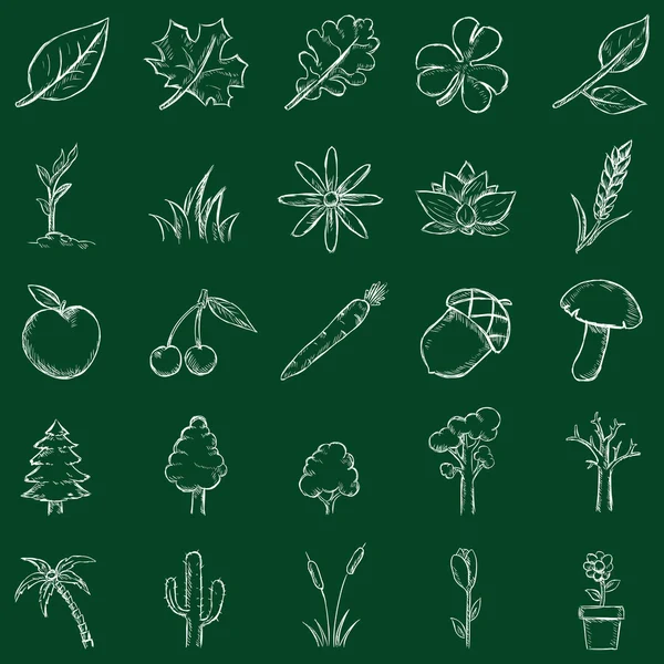 Planten pictogrammen — Stockvector