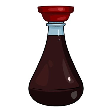 Kırmızı başlıklı Vektör Çizgi Filmi Soya Sosu Şişesi