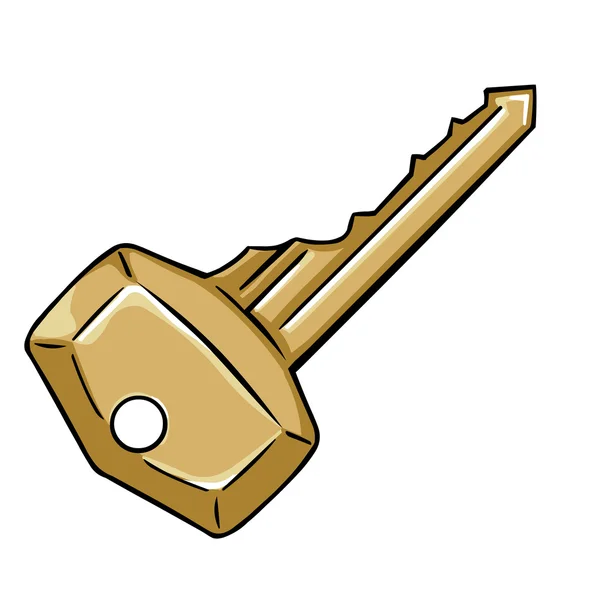 Llave moderna de dibujos animados — Vector de stock