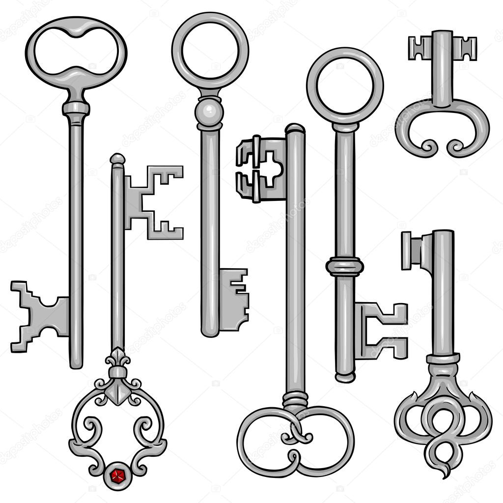 F Cartoon Antique Keys.