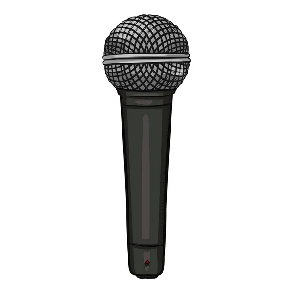 Vector Cartoon Dynamic Microphone Illustration White Background — Stock Vector