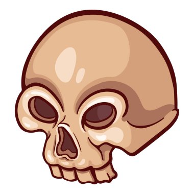 Kahverengi Kurukafa Çizimi. Beyaz Arkaplanda Çizgi Roman Biçimi Simgesi