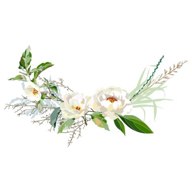 Çiçekli beyaz şakayık buketi. 