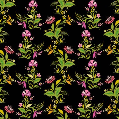 Vektörsüz süsleme duvar kağıdı, antika tarzda retro çiçek arkaplanı