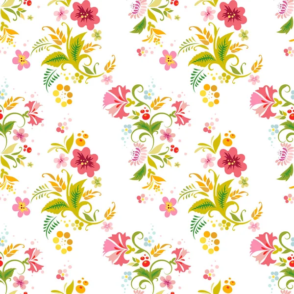 Vector Papel Parede Ornamento Sem Costura Fundo Floral Retro Estilo — Vetor de Stock