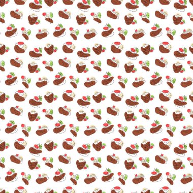 Kusursuz desenli, sürekli tatlı ve soyut lekeli. Vektör illüstrasyonu