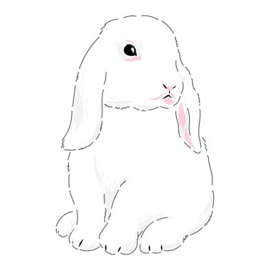 Hoş bir bahar Paskalya tavşanı çizimi 