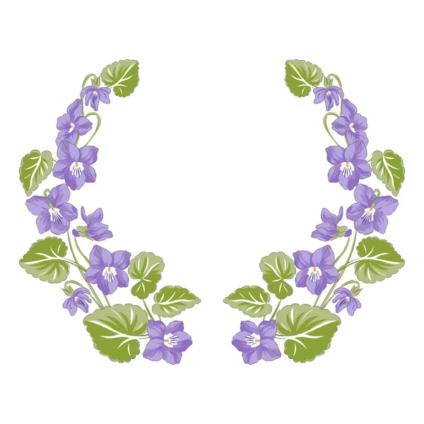 Peri Violet el çizimi çelenk vektör çizimi