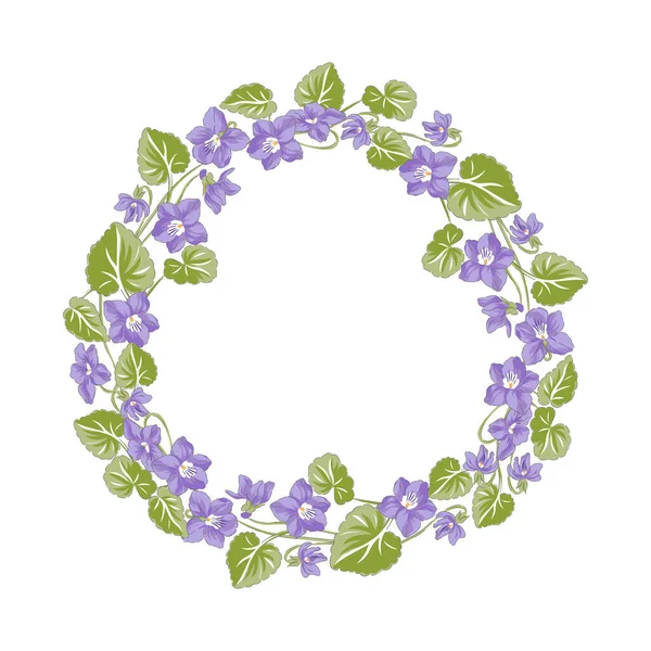 Peri Violet el çizimi çelenk vektör çizimi