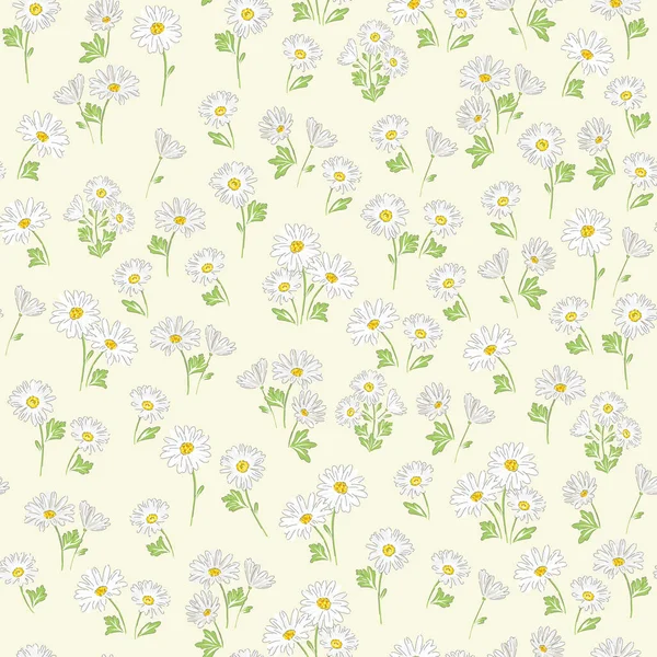 Daisy flor vector patrón sin costura. Gráficos vectoriales