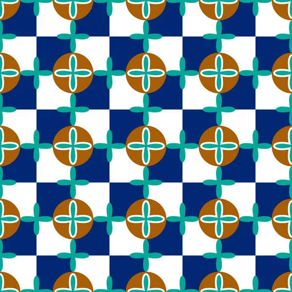 Patrón Talavera Azulejos Portugal Adorno Turco Mosaico Azulejos Marroquíes Porcelana — Vector de stock
