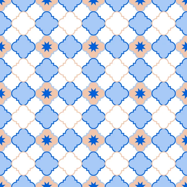 Patrón Talavera Azulejos Portugal Adorno Turco Mosaico Azulejos Marroquíes Porcelana — Vector de stock