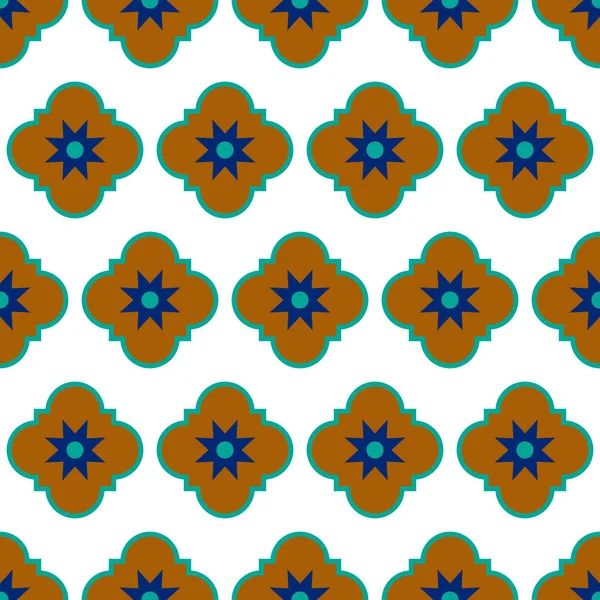 Wzór Talavera Azulejos Portugalczyk Turecki Ornament Marokańska Mozaika Płytek Hiszpańska — Wektor stockowy