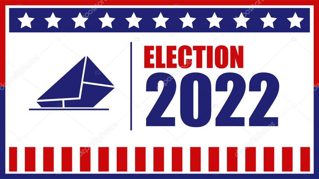 Election day. Vote 2022 in USA, banner design. 2022 Election vector buttons with the USA flag and color - Illustration
