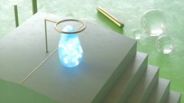 Abstract animated background with soft ball falling and bouncing. Satisfying 3d video loop