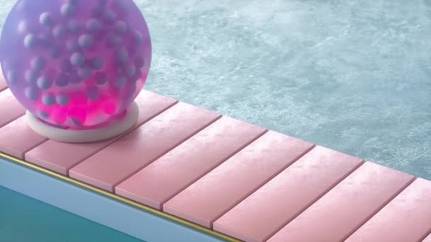 Automatic Drill Spiking Gel Globe Small Balls Moving Pink Conveyor — Vídeos de Stock