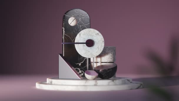 Infinite Loop Animation Lever Swinging Side Side Bouncing Small Marble — Video