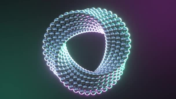 Animation Abstract Ring Balls Rotating Motion Design Smooth Hypnotic Pattern — Vídeo de stock