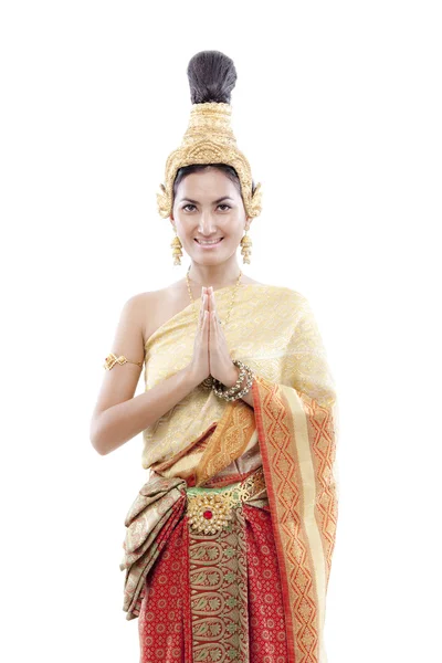 Frau in typisch thailändischem Kleid — Stockfoto