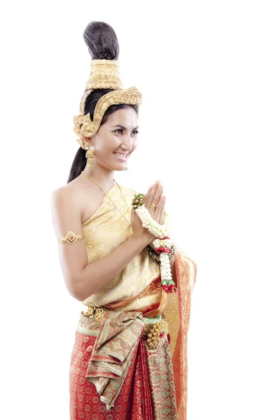 Frau in typisch thailändischem Kleid — Stockfoto