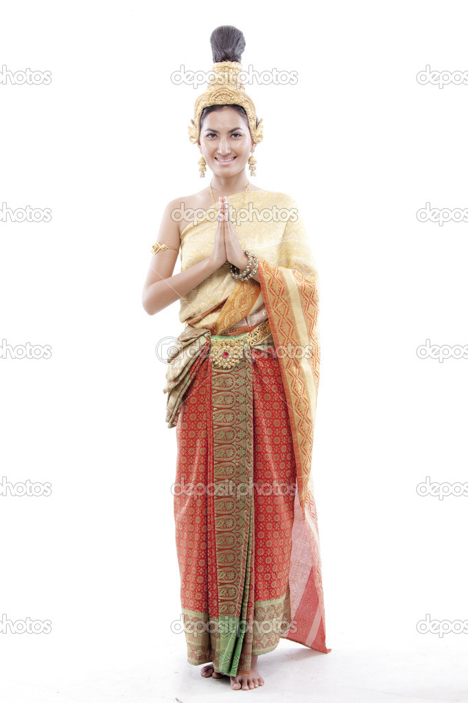 Woman wearing typical thai dress
