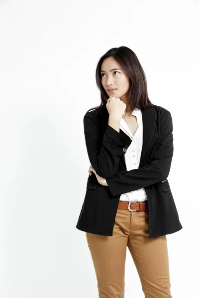 A portrait of asian businesswoman thinking — Stock Photo, Image