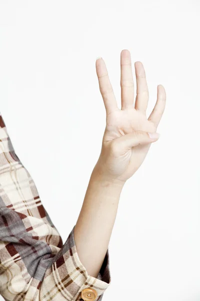 Woman show hand sign — Stock Photo, Image