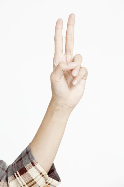 Woman show hand sign — Stock Photo, Image