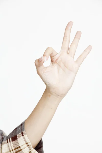 Woman show hand sign — Stock Photo, Image