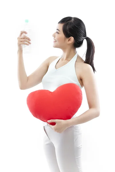 Chica bonita bebiendo agua de la botella — Foto de Stock