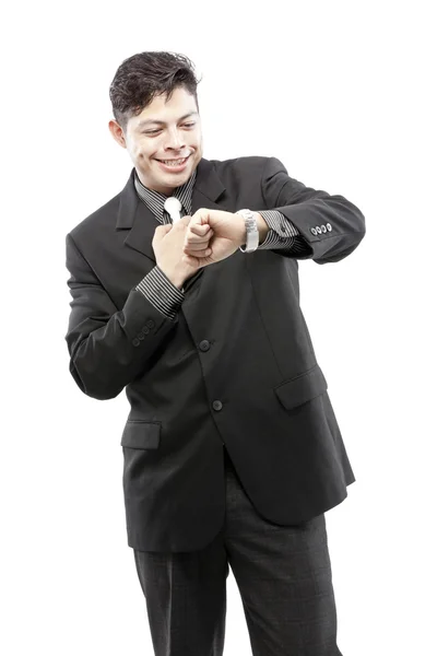 Businessman looking at the time — Stock Photo, Image